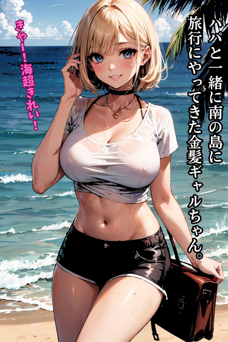 パパ活金髪ギャルと南の島で●●旅行のはずが、淫乱痴女すぎて、生ハメ大乱交になった話 モザイク版 screenshot