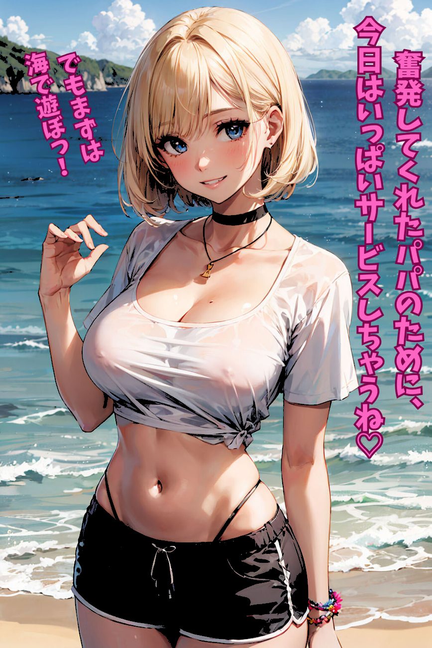 パパ活金髪ギャルと南の島で●●旅行のはずが、淫乱痴女すぎて、生ハメ大乱交になった話 モザイク版 screenshot